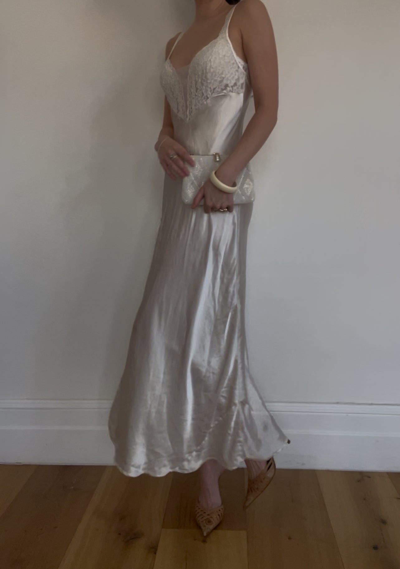 Vtg Satin Nights Dress