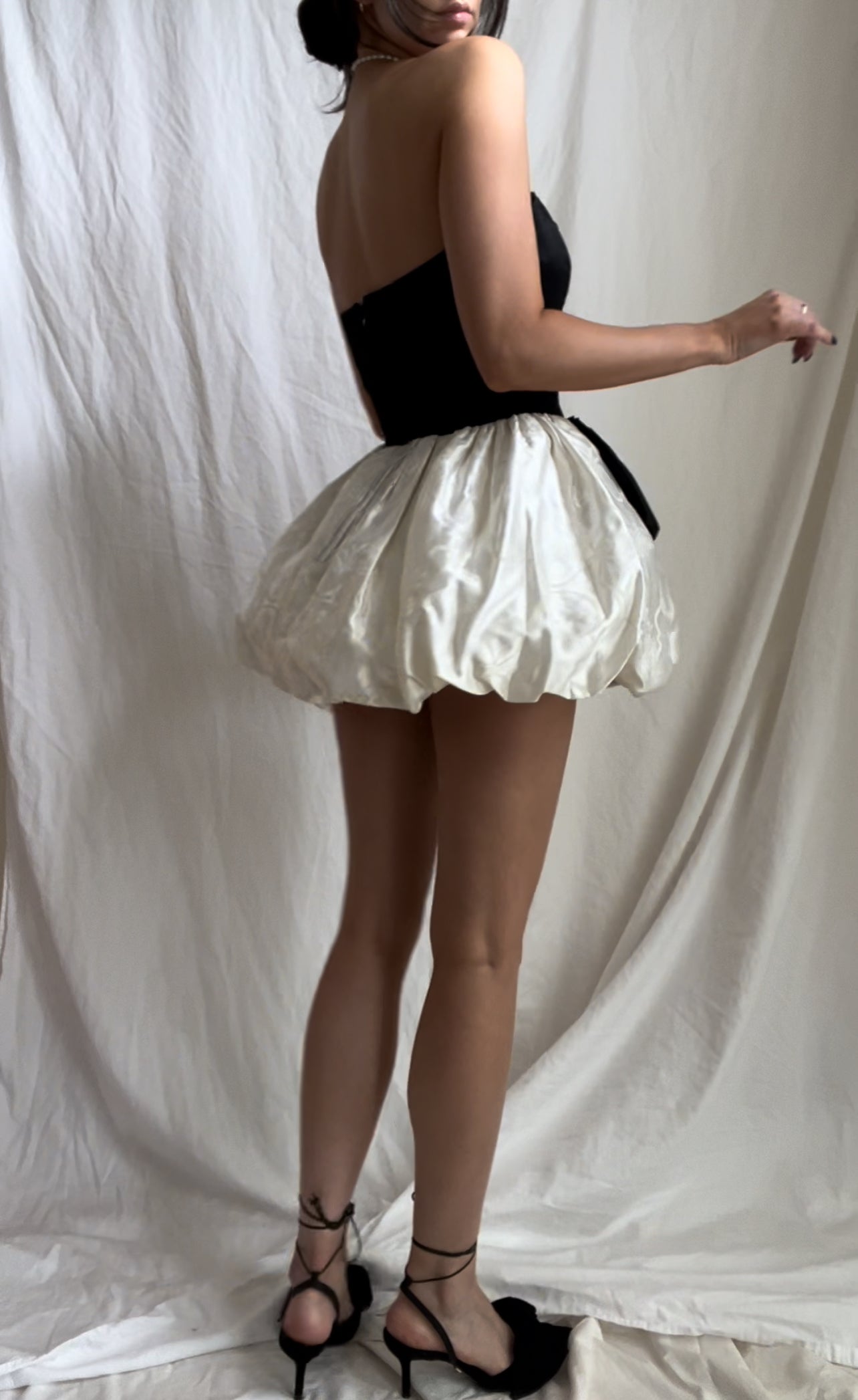 Vintage Bow Bubble Mini Dress