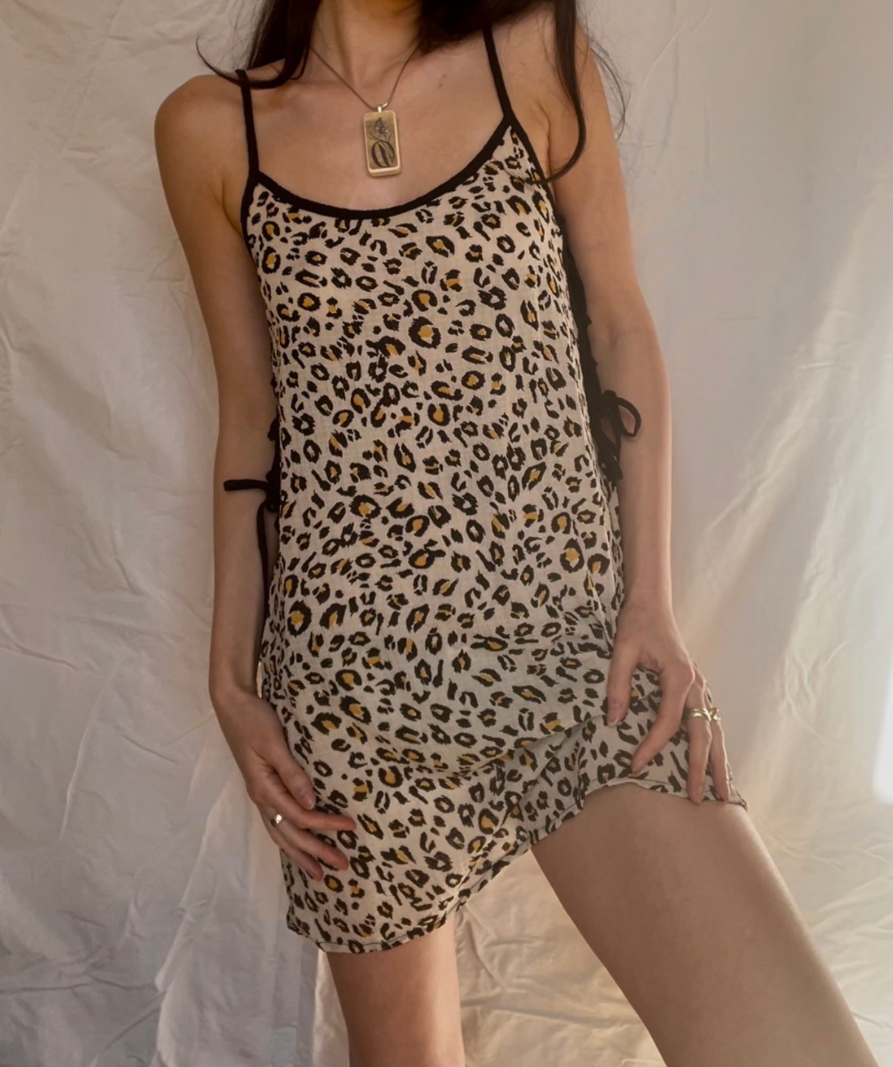 Laced Up Cheetah Shift Dress