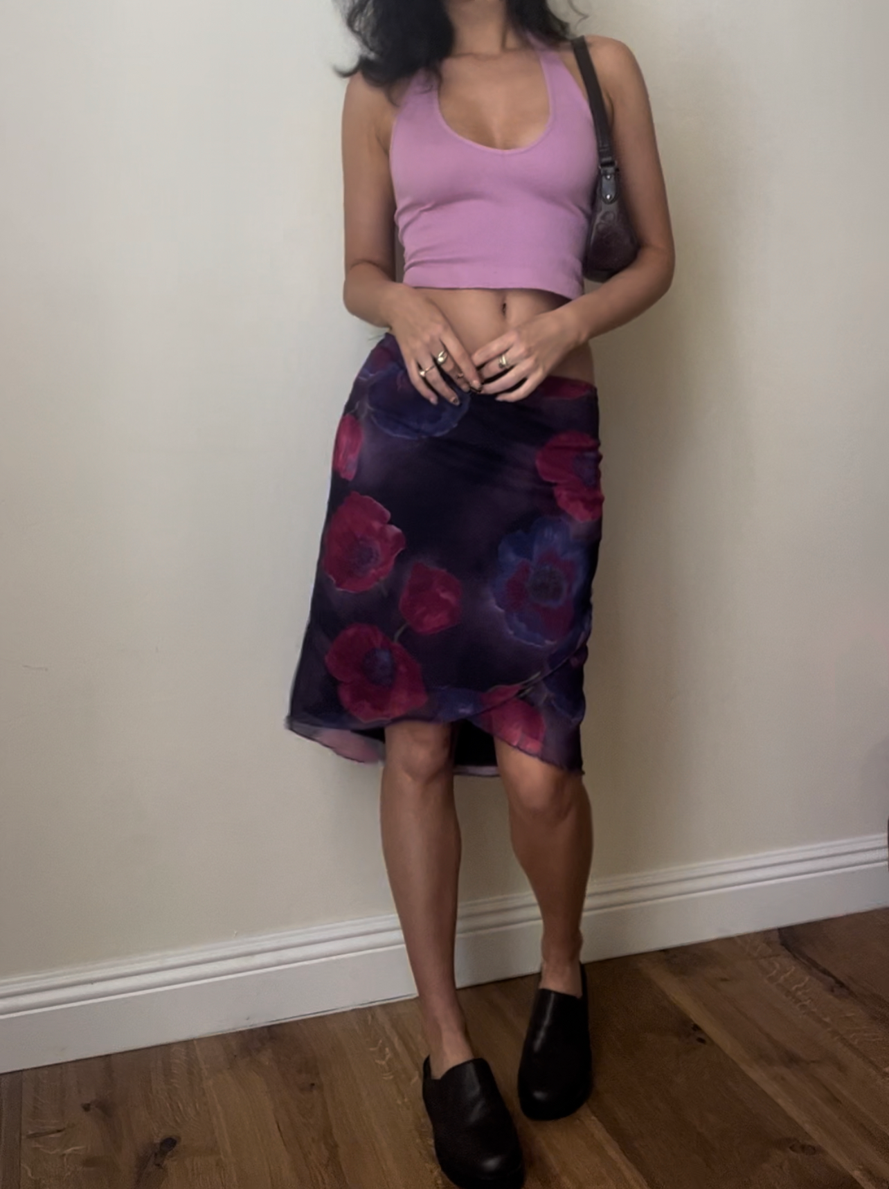 Vintage Poppy Mesh Skirt