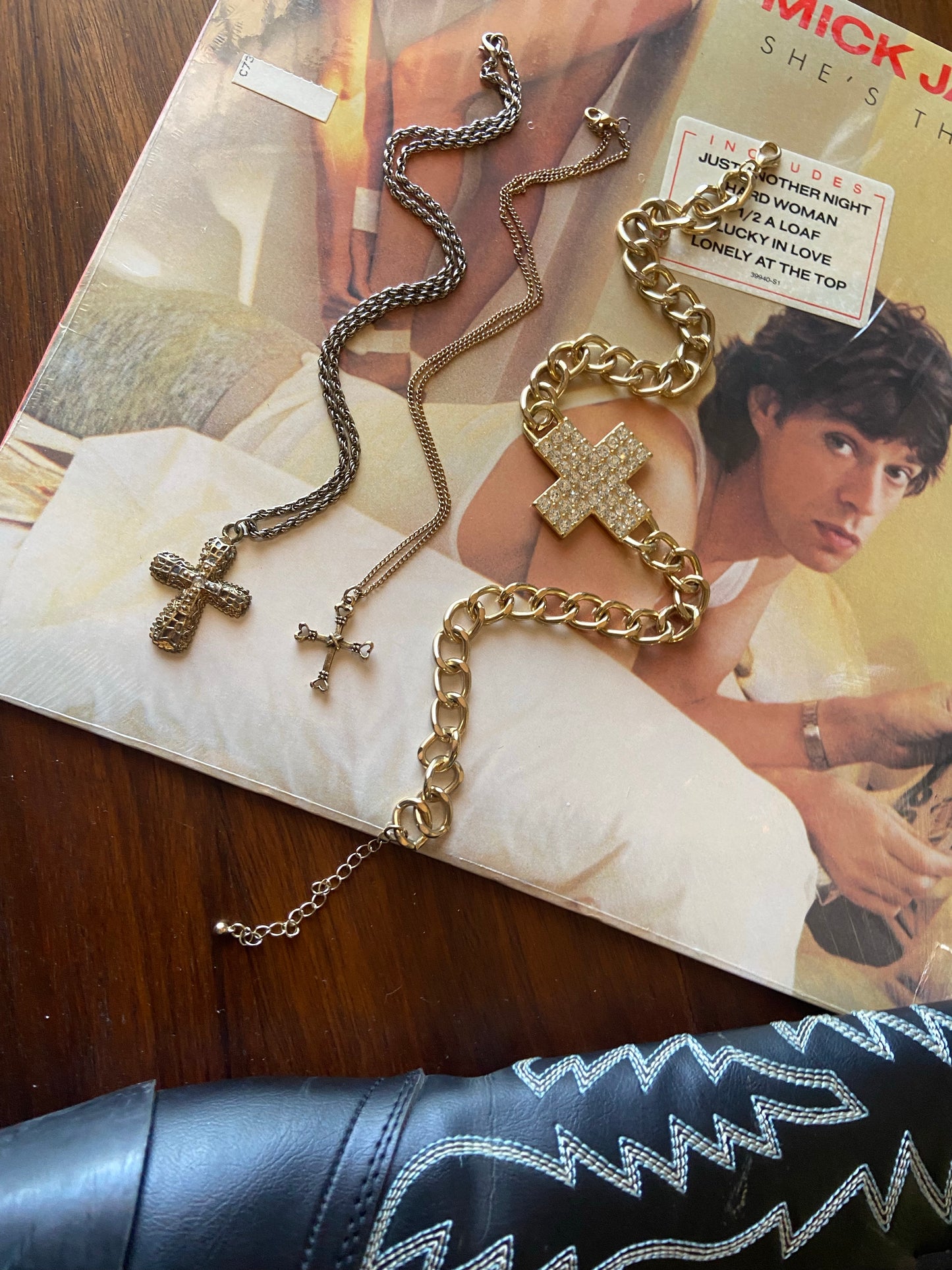Vintage Cross My Heart Necklace