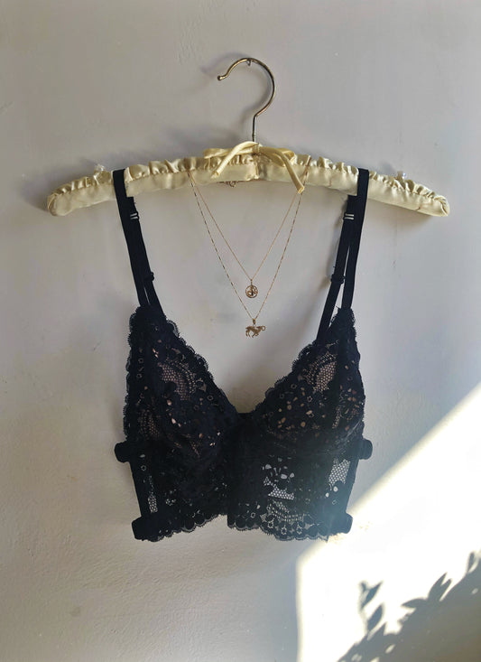 Black Lace Cage Crop