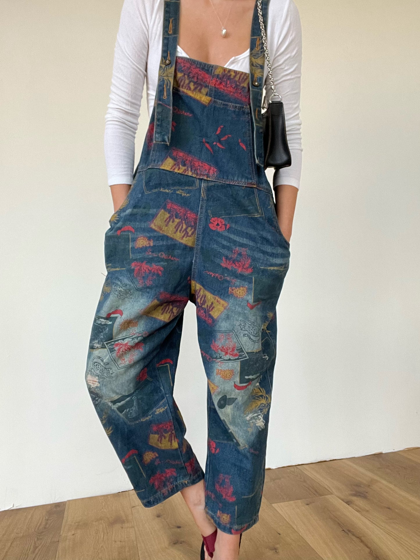 Southwest Print Baggy Overalls