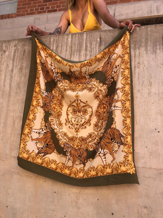 Silk Tiger Scarf/ Tapestry