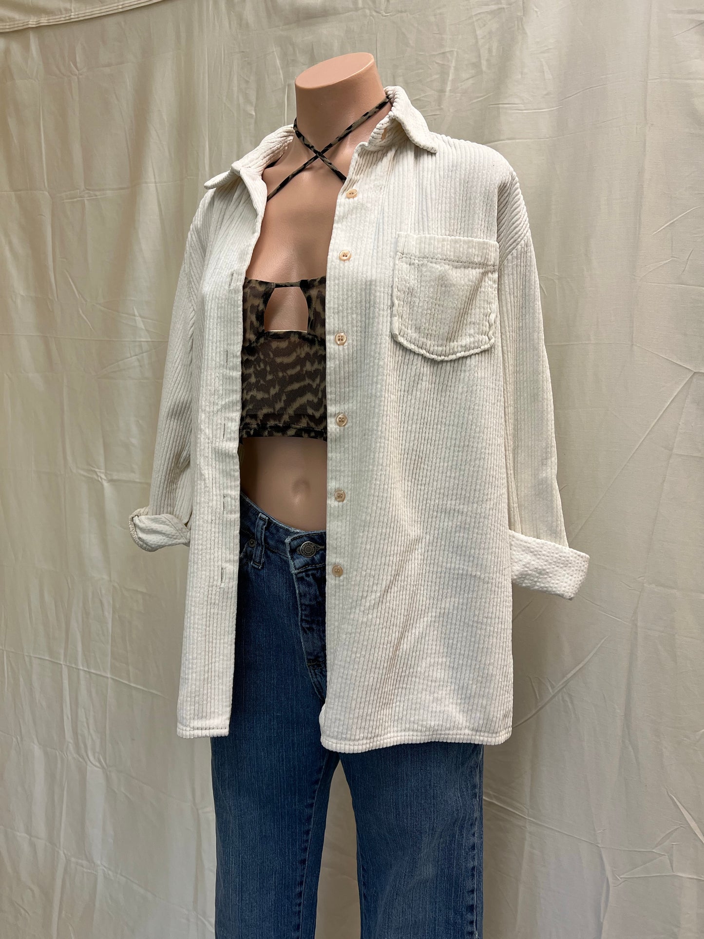 Cream Corduroy Button Down