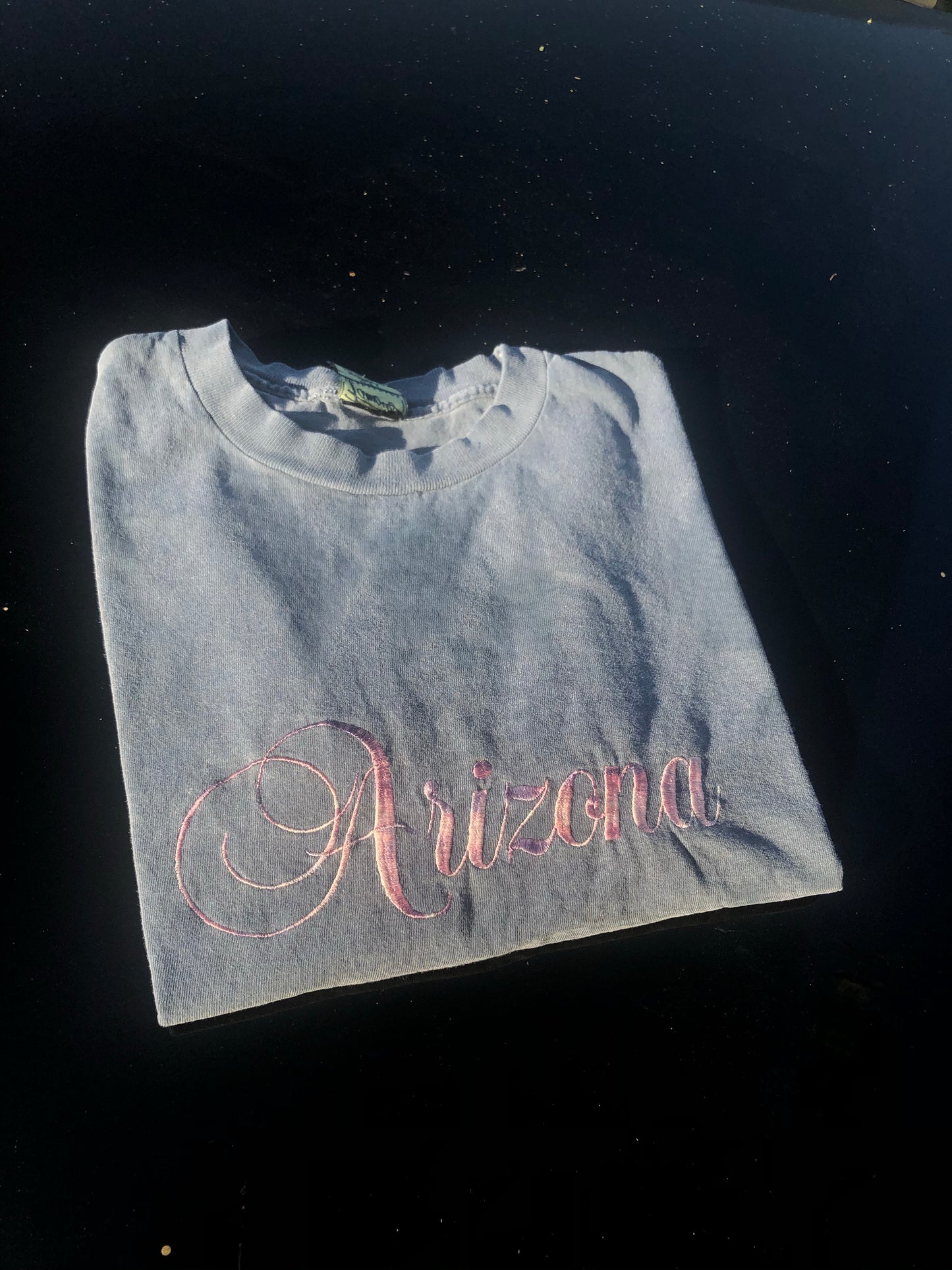 Embroidered Faded Zona Crop