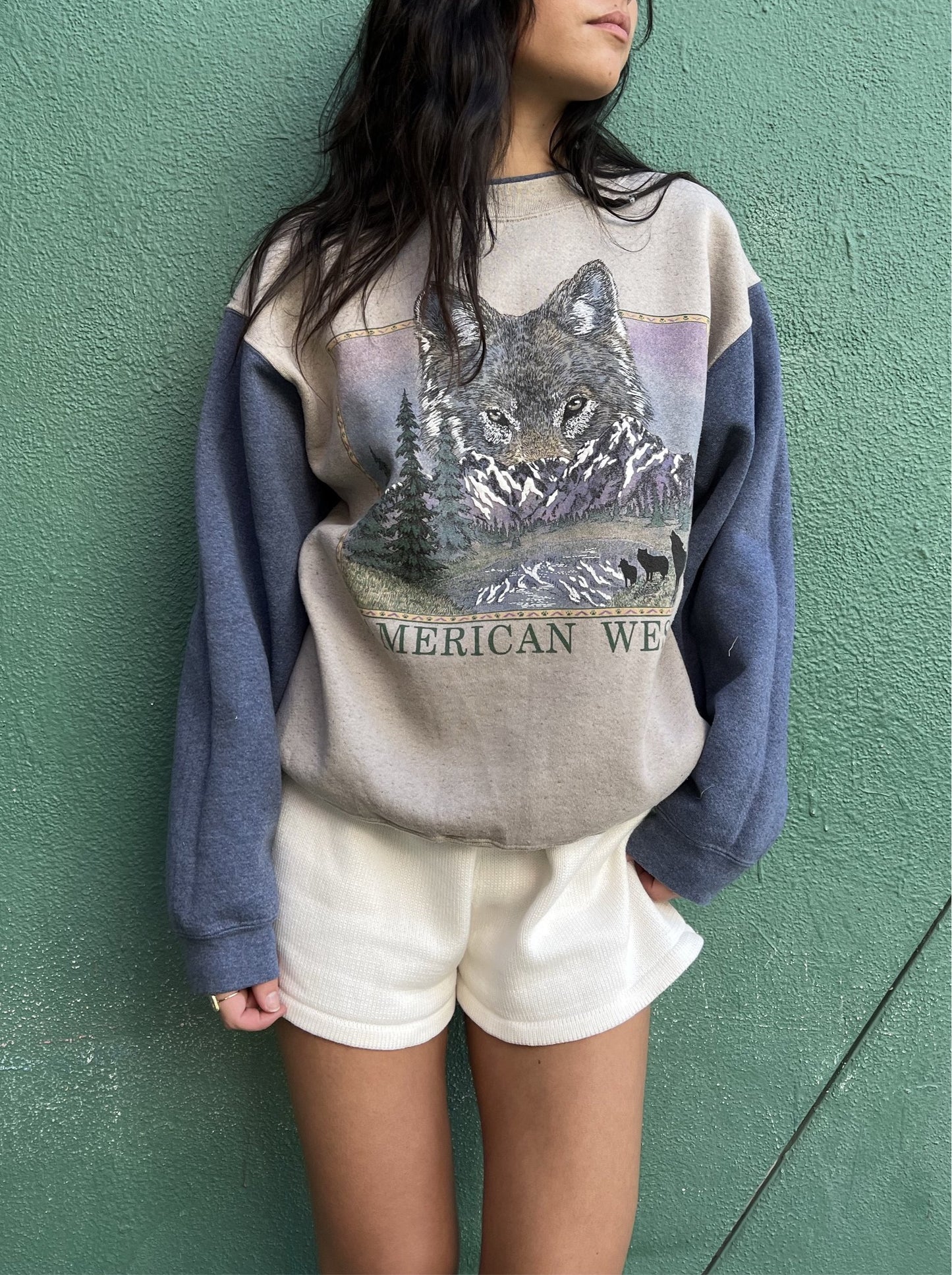 American West Wolf Sweater