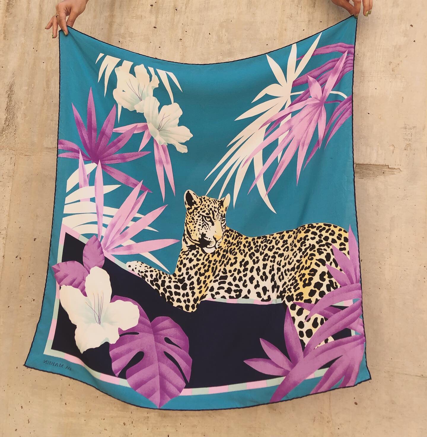 Tropical Lounging Leopard Tapestry