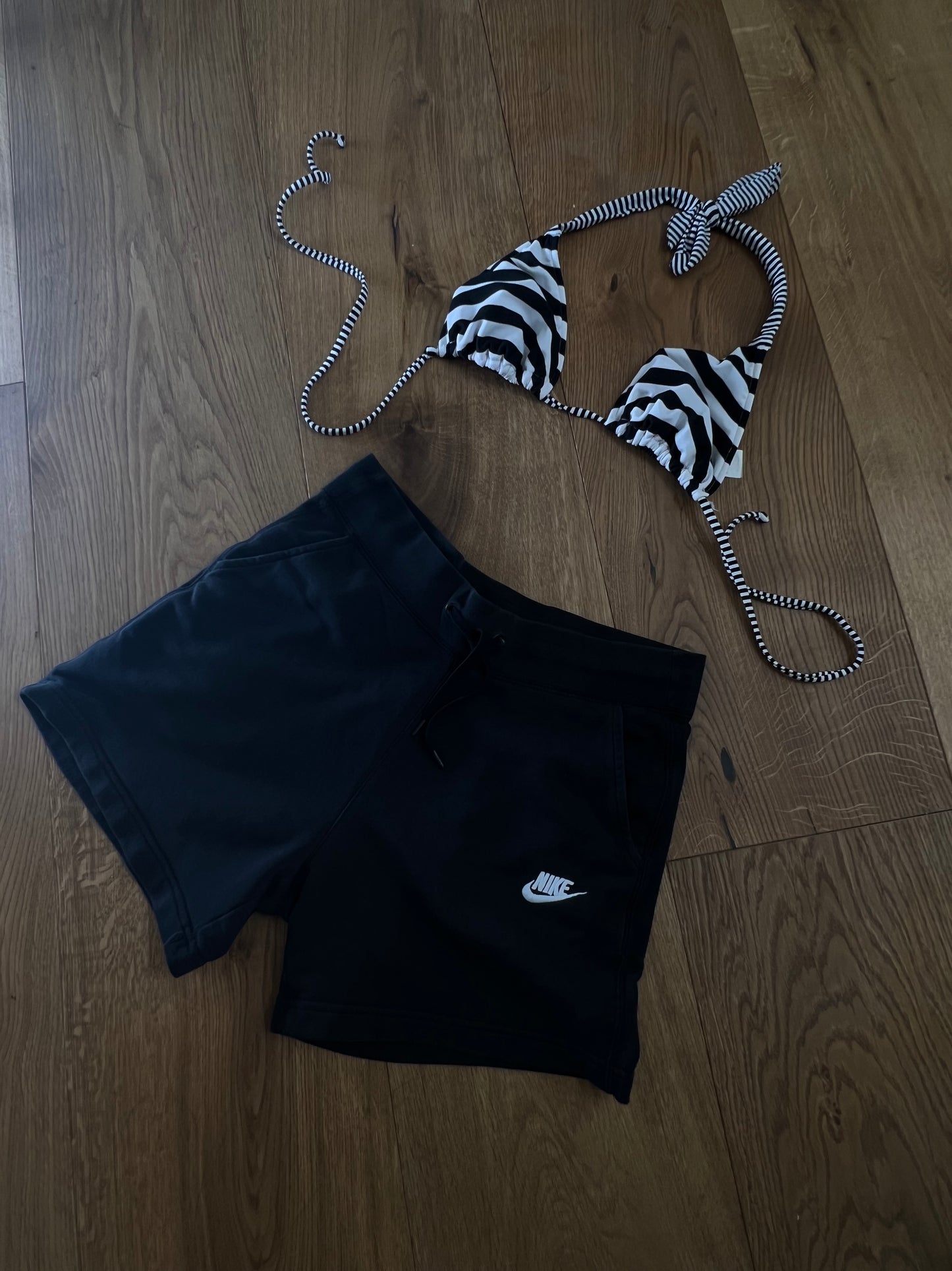 *Bundle* Nike Shorts & Stripe Bikini Top