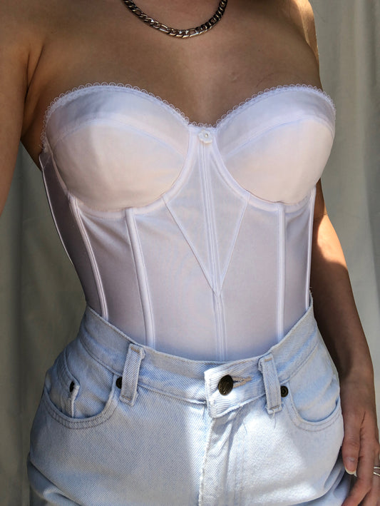 White Corset Bustier 34B