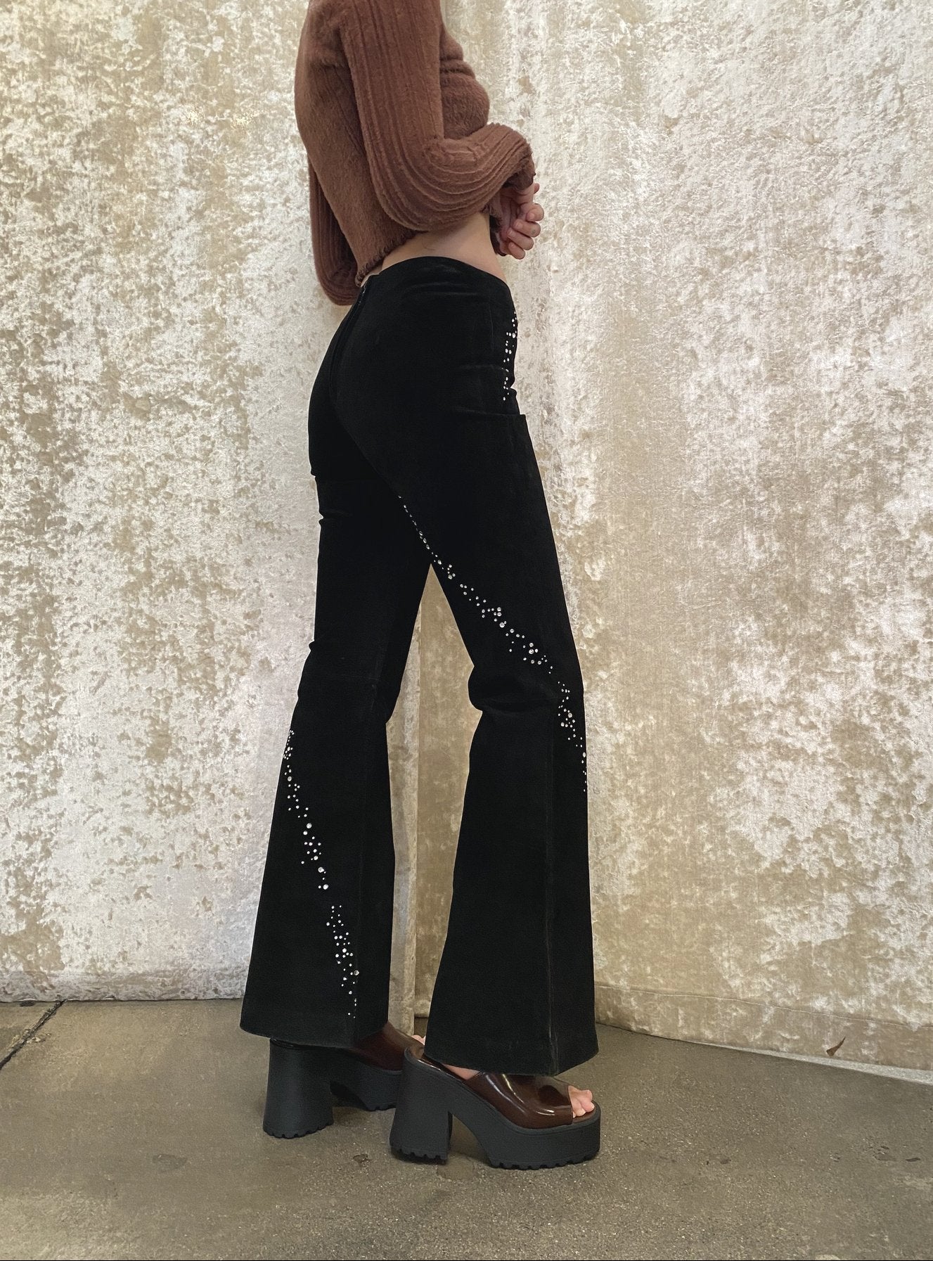 Vintage Suede & Rhinestone Pants