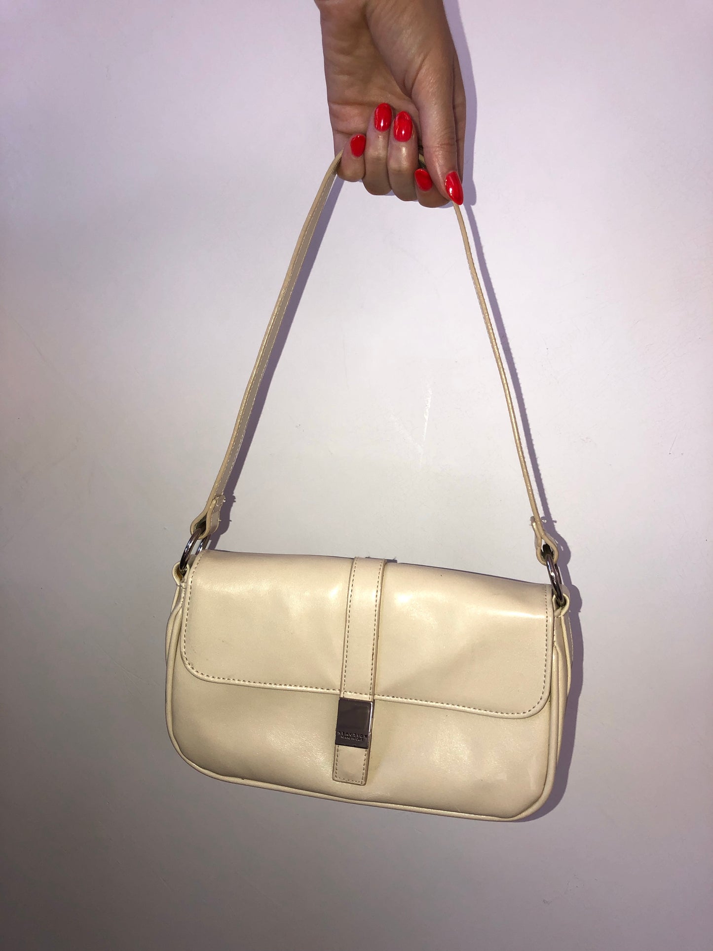 Ivory Faux Leather Purse
